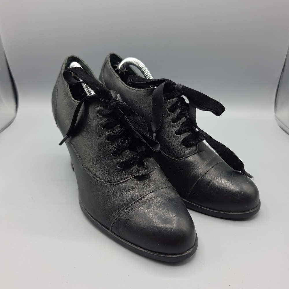 Born Black Lace-Up Heel Oxford Shoes